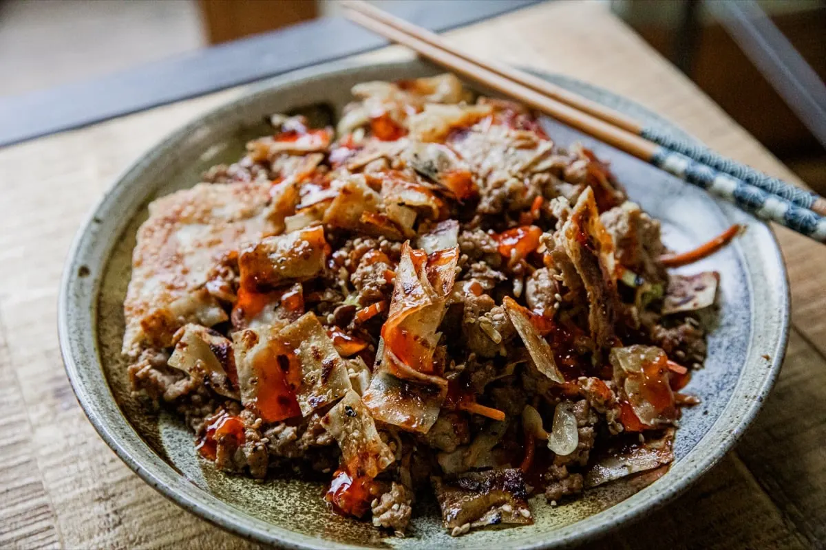 Blackstone Pork Egg Rolls in a Bowl