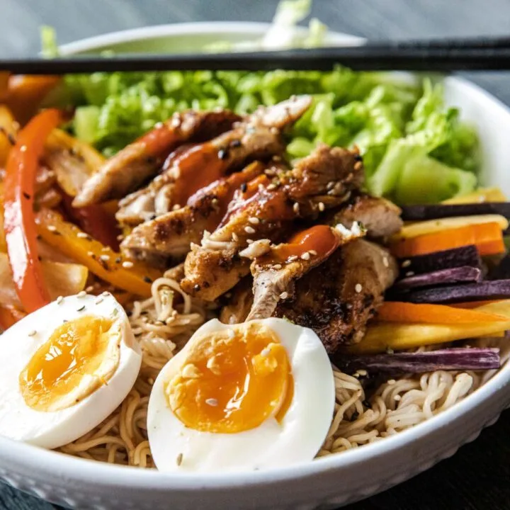 Blackstone Chicken Ramen Bowl